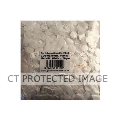 30gm 10mm White Metallic Confetti