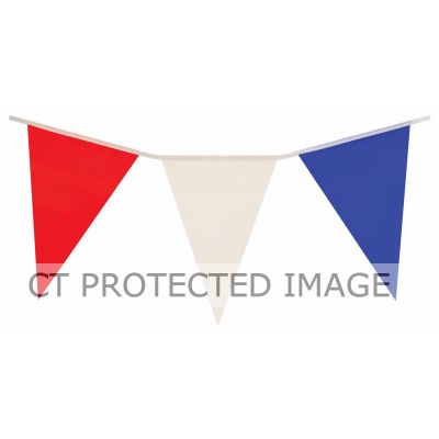 7m Pvc Red White & Blue Bunting