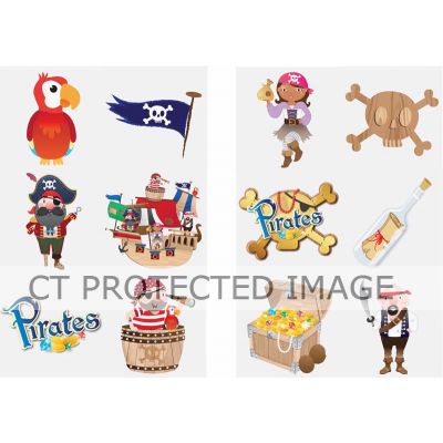  Mini Pirate Tattoos   (pack quantity 6) X96