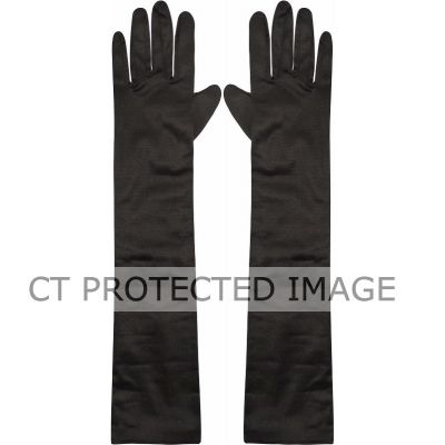 45cm Adult Long Black Gloves