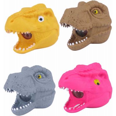 4assorted Squeeze Dino Head W/beads  12s