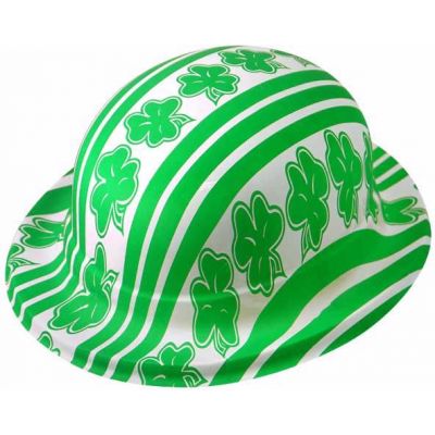 Plastic Shamrock Bowler Hat  12s