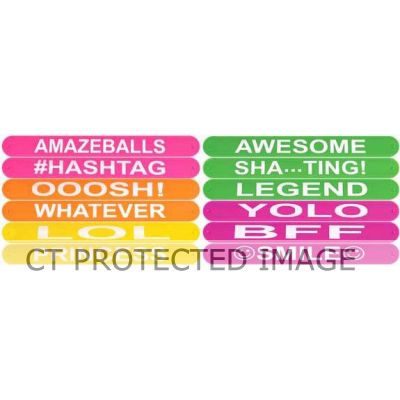 22.7cm 12assorted Worded Silicone Bracelets  72s