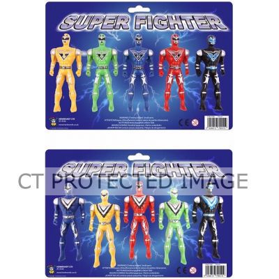  10cm 5assorted Colours Super Fighters (pack quantity 5) 