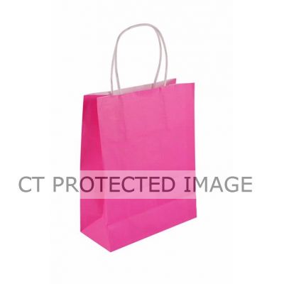 22cm X 19cm Pink Paper Bag With Handles