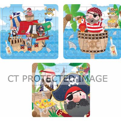 13x12cm 3assorted Pirate Puzzle  108s