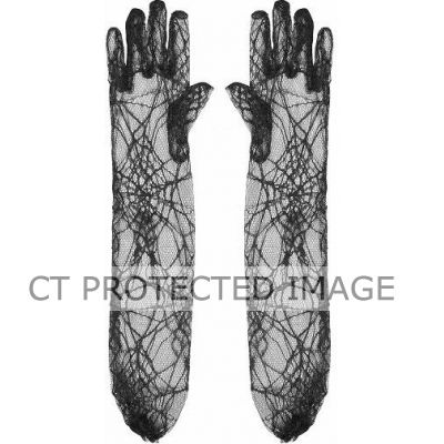 Black Spiders Web Gloves