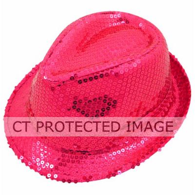 Sequin Hot Pink Gangster Hat