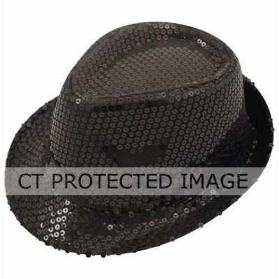 Sequin Black Gangster Hat
