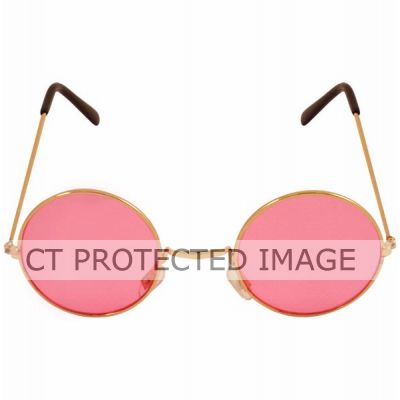 Gold Glasses With Pink Lens