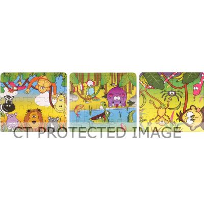 3assorted 13x12cm Jungle Puzzle  108s