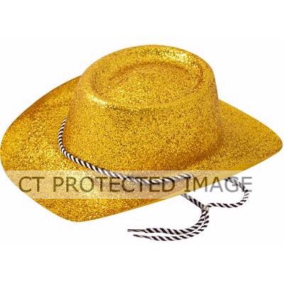 Gold Adult Glitter Cowboy Hat