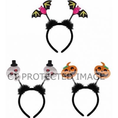 3assorted Glitter Halloween Head Bopper