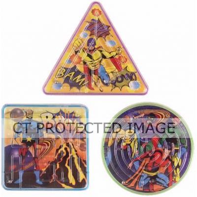 3assorted Shapes Super Hero Maze Puzzle  96s