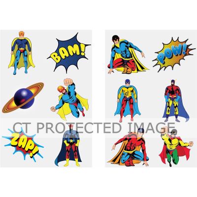  2assorted Mini Superhero Tattoos   (pack quantity 6) X96