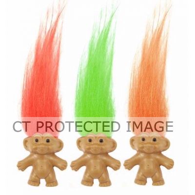 3assorted Trolls With Hair  72s