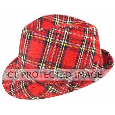 Adult Tartan Trilby Hat