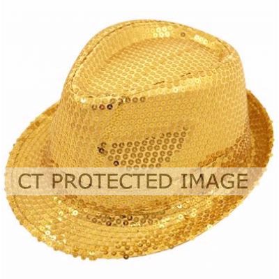 Adult Gold Sequin Gangster Hat