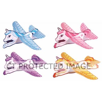 4assorted 18cm Unicorn Gliders  48s