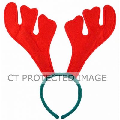 Red Reindeer Antlers On Headband