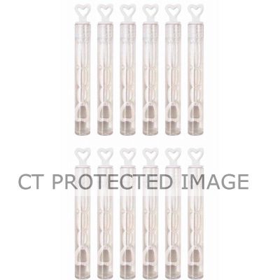  4ml 10.5cm White Heart Tube Bubbles (pack quantity 12) 