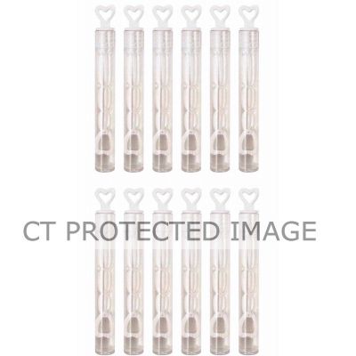  4ml 10.5cm White Heart Tube Bubbles (pack quantity 12) 