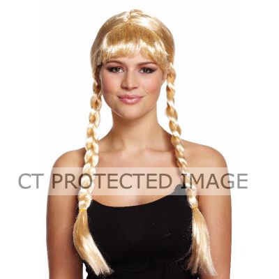Long Blonde Wig With Plaits