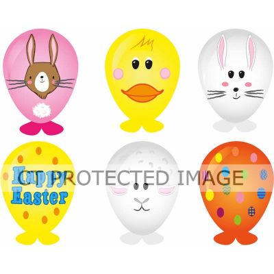 6assorted Easter Balloon Heads  240s