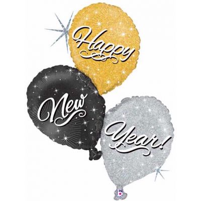 40 Inch Happy New Year Balloon Trio Foil
