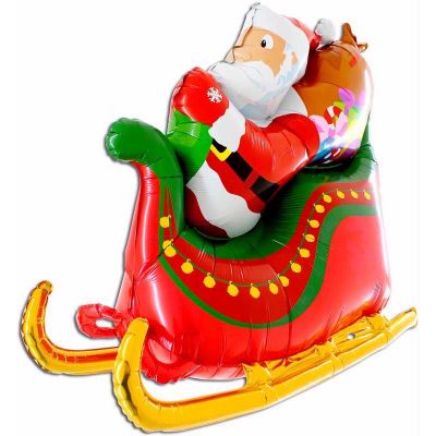 46 Inch Santa Sleigh 3d Foil Balloon