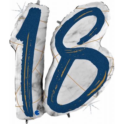 38 Inch Marble Mate Numbers 18 Blue Foil