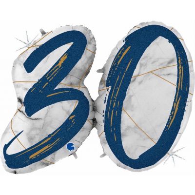 43 Inch Marble Mate Numbers 30 Blue Foil