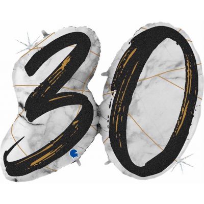 43 Inch Marble Mate Numbers 30 Black Foil