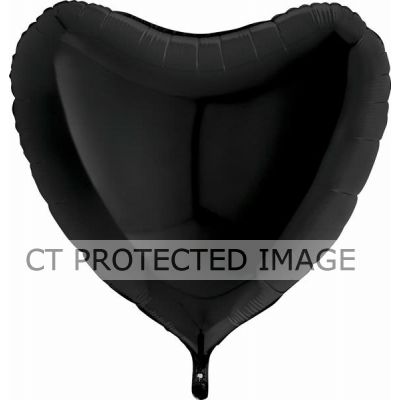 36 Inch Black Heart Foil Balloon