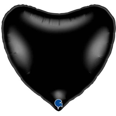 36 Inch Black Heart Foil Balloon