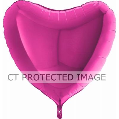 36 Inch Magenta Heart Foil Balloon