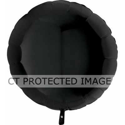 36 Inch Black Round Foil Balloon