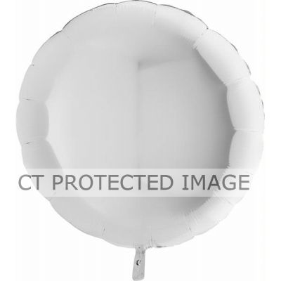 36 Inch White Round Foil Balloon