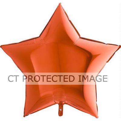 36 Inch Orange Star Foil Balloon
