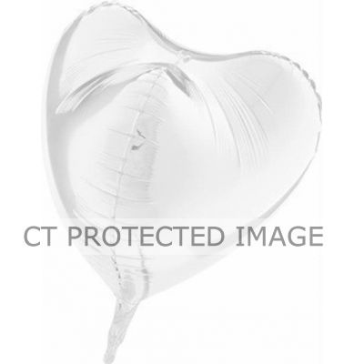 23 Inch White Heart 3d Foil Balloon