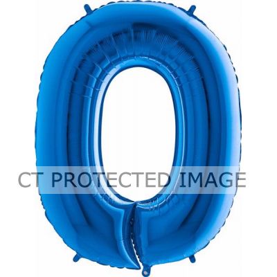 40 Inch Blue Number 0 Foil Balloon
