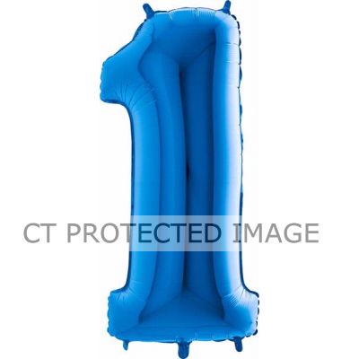 40 Inch Blue Number 1 Foil Balloon