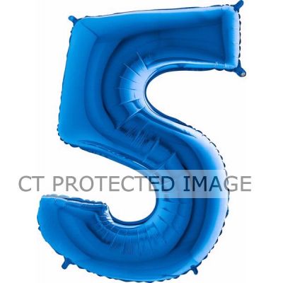 40 Inch Blue Number 5 Foil Balloon