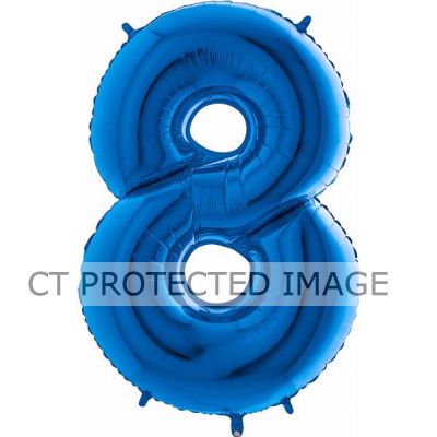 40 Inch Blue Number 8 Foil Balloon
