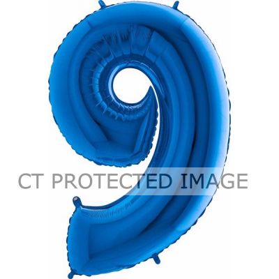 40 Inch Blue Number 9 Foil Balloon
