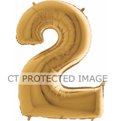 40 Inch Gold Number 2 Foil Balloon