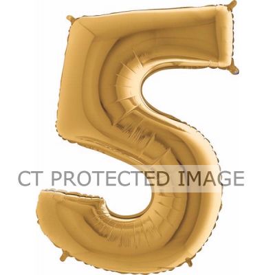 40 Inch Gold Number 5 Foil Balloon