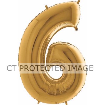 40 Inch Gold Number 6 Foil Balloon