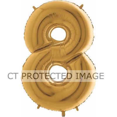 40 Inch Gold Number 8 Foil Balloon