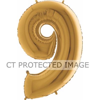 40 Inch Gold Number 9 Foil Balloon
